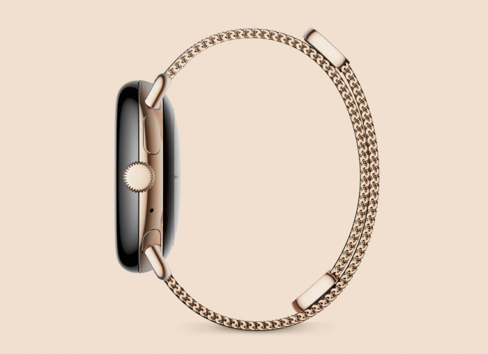 Die Pixel Watch von Google mit Mesh-Armband (Bild: Google)